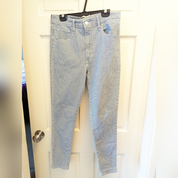 NWOT Levis Pinstripe Mile High Super Skinny Jeans - US30 - Picture 3 of 5